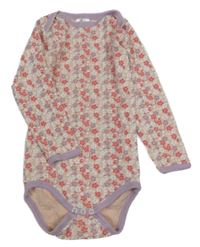 Pudrovo-světlefialové body s květy a větvičkami POCOPIANO