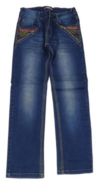 Modré rifle s nápisy 