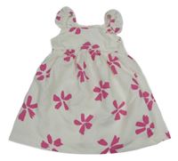 Bílo-růžové vzorované šaty s volánky ZARA