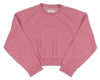 Růžová crop mikina TOM TAILOR
