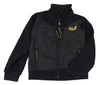 Černá propínací teplá mikina s logem Jack Wolfskin
