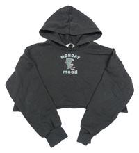 Tmavošedá oversize crop mikina s Oslíkem a kapucí H&M