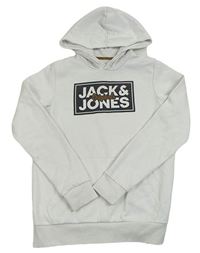 Bílá mikina s nápisem a kapucí Jack & Jones