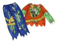 Kostým - 2set - Červeno-zelené triko s ovladačem + safírové kalhoty
