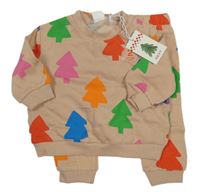 Nové - 2set - Pudrová mikina se stromky + tepláky Next