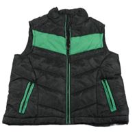 Černo-zelená šusťáková zateplená vesta M&S