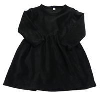 Černé žebrované sametové šaty Zeeman