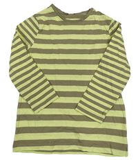 Khaki-limetkové pruhované triko Topolino