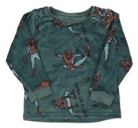 Tmavozelená plyšová pyžamová mikina se Spidermanem M&S