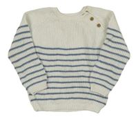 Bílo-modrý svetr s pruhy Nutmeg