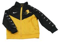 Černo-hořčicová sportovní propínací mikina s příšerkou Nike