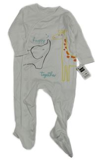 Nové - Smetanový overal se slonem a žirafou Dunnes