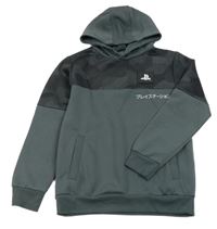 Tmavošedo-černá mikina se vzorem s nášivkou a kapucí - PlayStation Primark