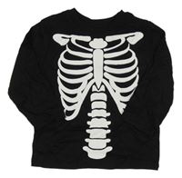 ČErné triko s kostrou H&M