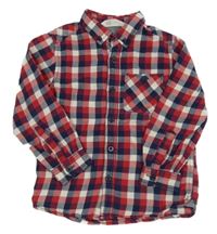 Červeno-tmavomodro-bílá kostkovaná košile H&M