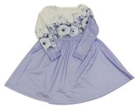 Lila-bílé šaty s květinami