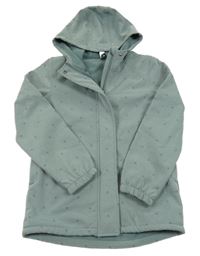 Zelenošedá vzorovaná softshellová bunda s kapucí Yigga