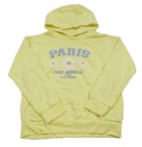 Žlutá mikina s nápisem s květy a kapucí Dunnes