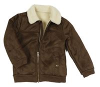 Hnědá semišová zateplená bunda Nutmeg