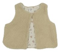 Béžová huňatá podšitá vesta C&A