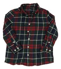 Tmavomodro-červeno-tmavozelená kostkovaná košile Matalan