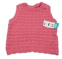 Nové - Růžová perforovaná svetrová vesta Matalan