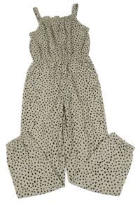 Béžový puntíkatý lehký kalhotový overal H&M