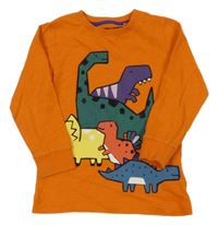 Oranžové triko s dinosaury Next