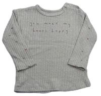 Béžový žebrovaný lehký svetr s nápisem George