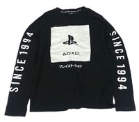 Černé triko s potiskem - PlayStation M&S