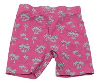 Růžové elastické kraťasy s palmami zn. Primark
