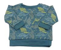 Tmavozelená vzorovaná mikina s dinosaury Primark
