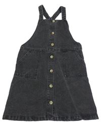 Antracitové riflové propínací šaty s kapsami Denim Co.