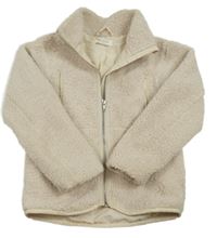Smetanová huňatá podšitá bunda H&M