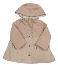 Růžová nepromokavá jarní parka s kapucí Cynthia Rowley