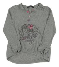 Šedá melírovaná tunika s dívkou 