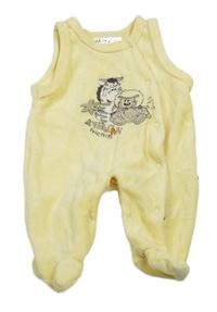 Žluté sametové duupačky se zvířátky 