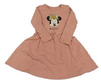 Starorůžové teplákové šaty s Minnie Disney