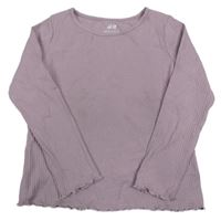 Lila žebrované triko H&M