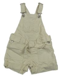 Smetanové riflové laclové kraťasy s kapsami a páskem Primark