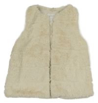 Smetanová kožešinová podšitá vesta Zara