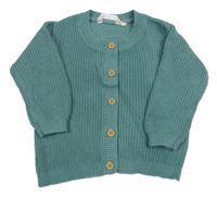 Zelený propínací svetr 