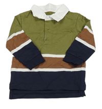 Khaki-modro-tmavomodré polo triko Primark