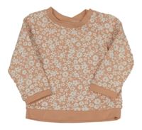 Meruňkovo-bílá květovaná mikina C&A