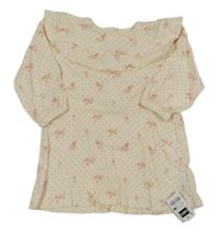 Nové - smetanové květované šaty s volánkem dunnes