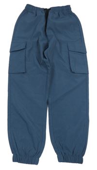 Tmavomodré lehké kalhoty s kapsami 