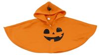 Oranžové teplákové pončo s dýní a kapucí 