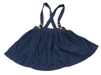 Tmavomodrá riflová sukně s kšandami Next