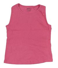 Růžový žebrovaný crop top Next