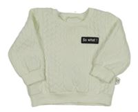 Bílá vzorovaná mikina s nášivkou Shein